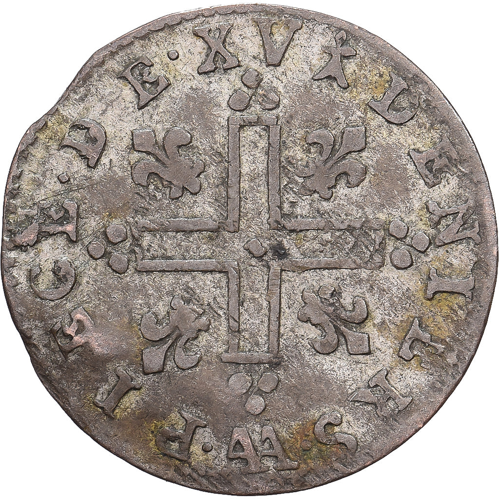 França, Louis XIV, XV Deniers (pièce de), 1713, Metz, rose