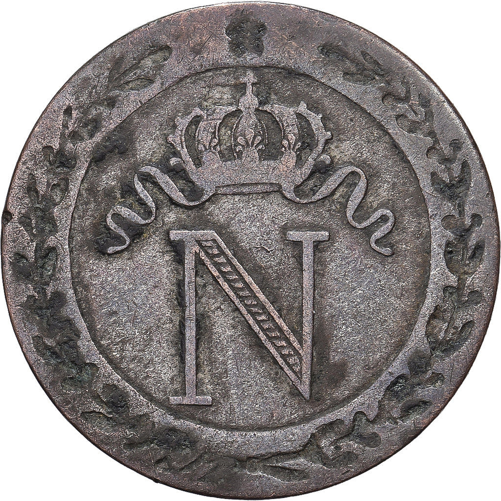 Francja, Napoleon I, 10 Centimes, 1808, Paris, Bilon, EF(40-45), Gadoury:190