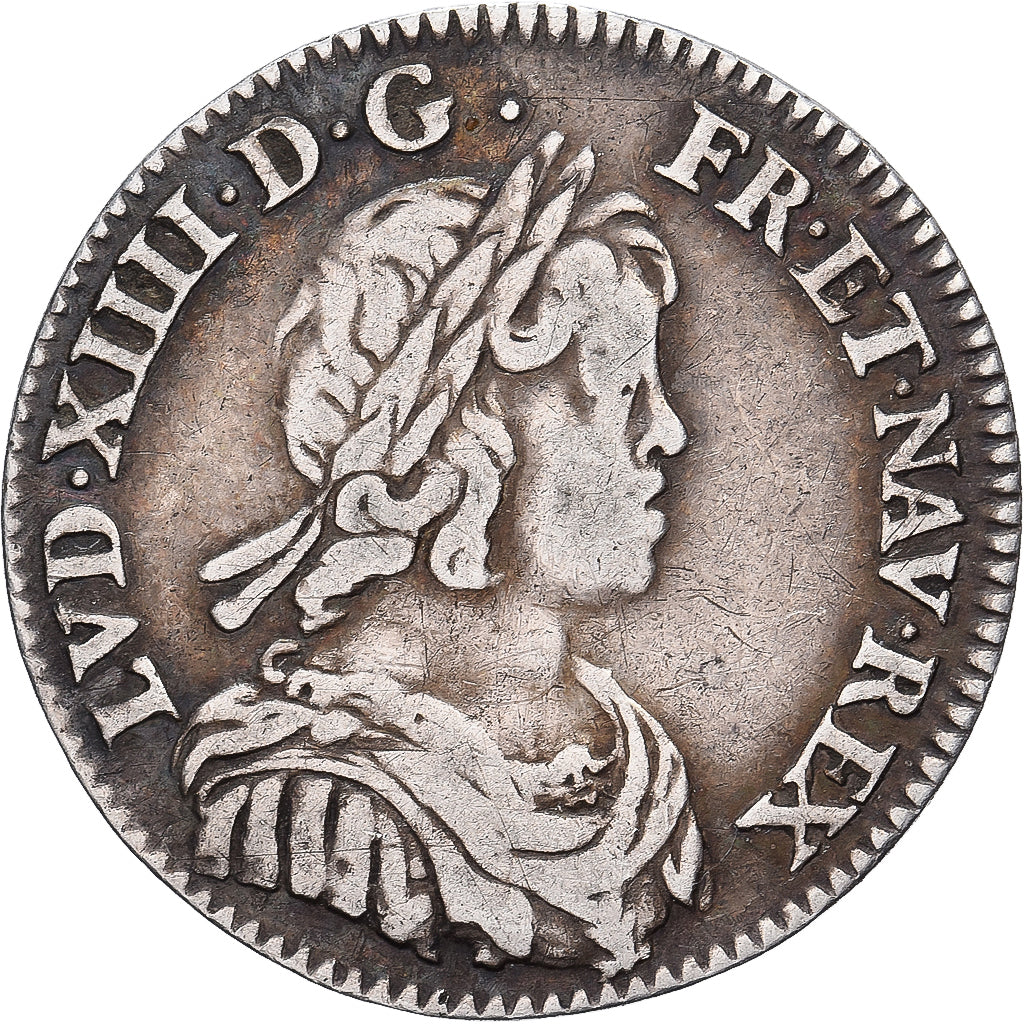 France, Louis XIV, 10 Sols, 1/12 Écu à la mèche courte, 1644