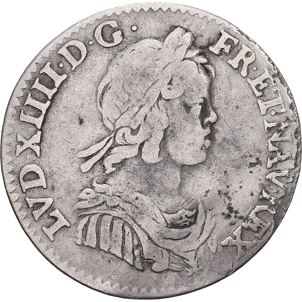 France, Louis XIV, 10 Sols, 1/12 Écu à la mèche courte, 1644, Lyon