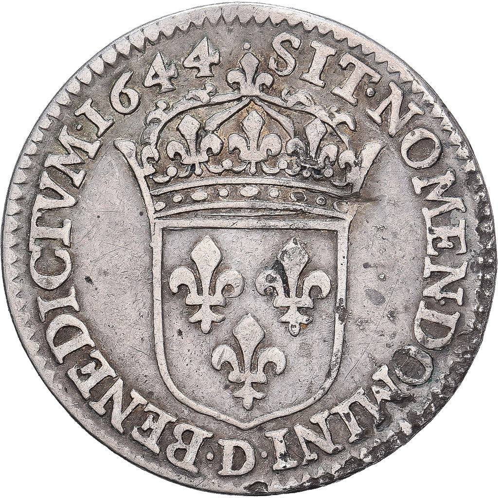 France, Louis XIV, 10 Sols, 1/12 Écu à la mèche courte, 1644, Lyon