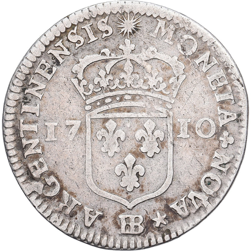 Francja, Louis XIV, 10 Sols-1/8 Ecu, 11 Sols de Strasbourg, 1710, Strasbourg