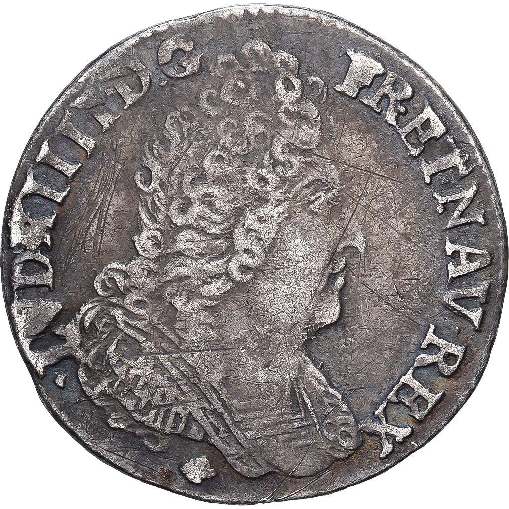 França, Louis XIV, 1/10 Écu aux 3 couronnes, 1712, Nantes, Prata, EF(40-45)