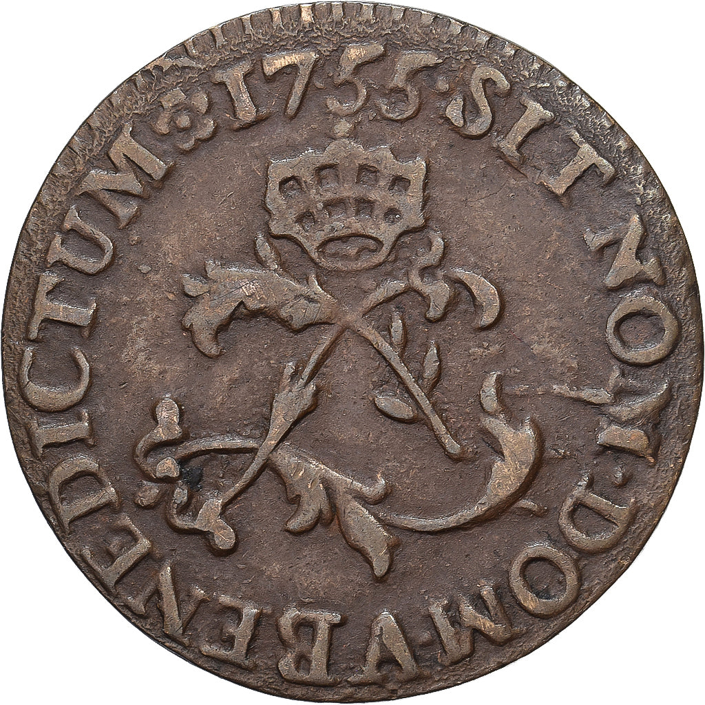 Francia, Louis XV, Double Sol, 1755, Faux d'Epoque, Rame, BB+, Gadoury:281