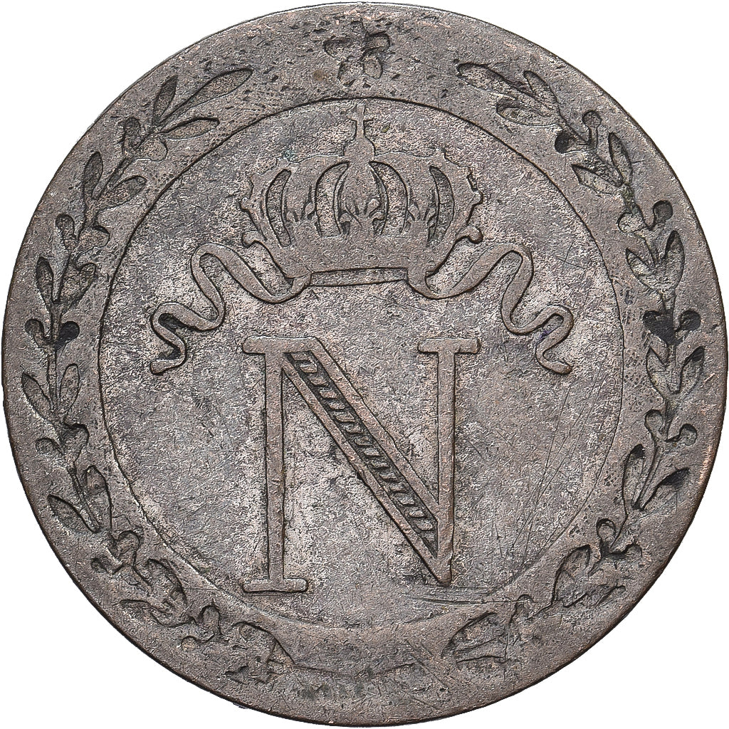 Francja, Napoleon I, 10 Centimes, 1808, Paris, Bilon, VF(30-35), Gadoury:190