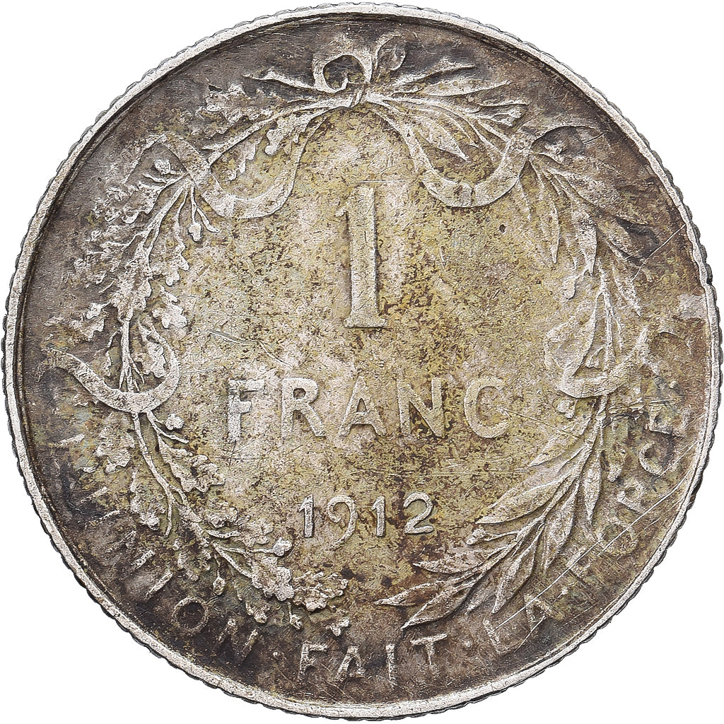 Belgium, Albert I, Franc, 1912, Brussels, Silver, VF(30-35), KM:72