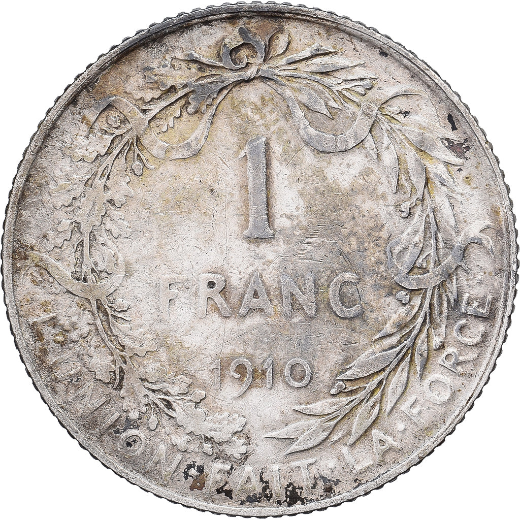 Belgium, Albert I, Franc, 1910, Brussels, Silver, VF(30-35), KM:72