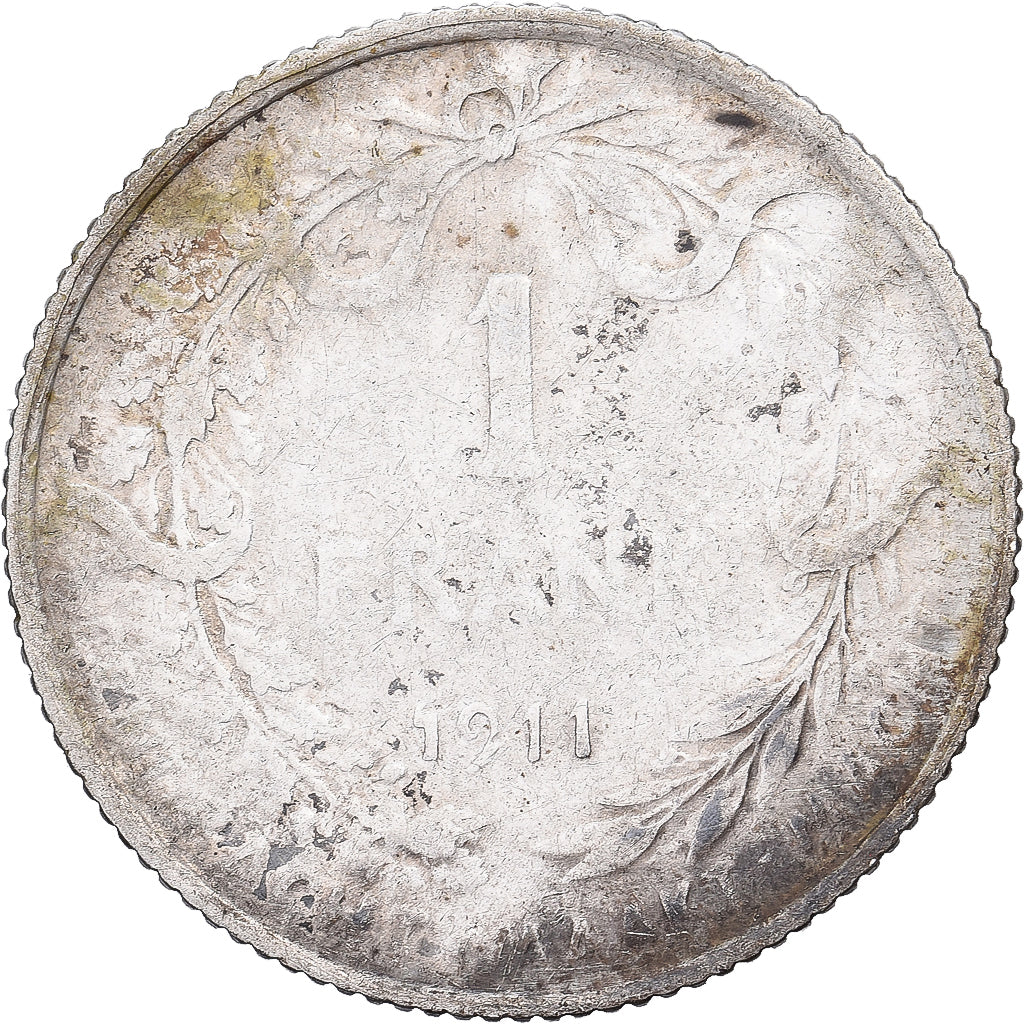 Belgium, Albert I, Franc, 1911, Brussels, Silver, VF(30-35), KM:73.1