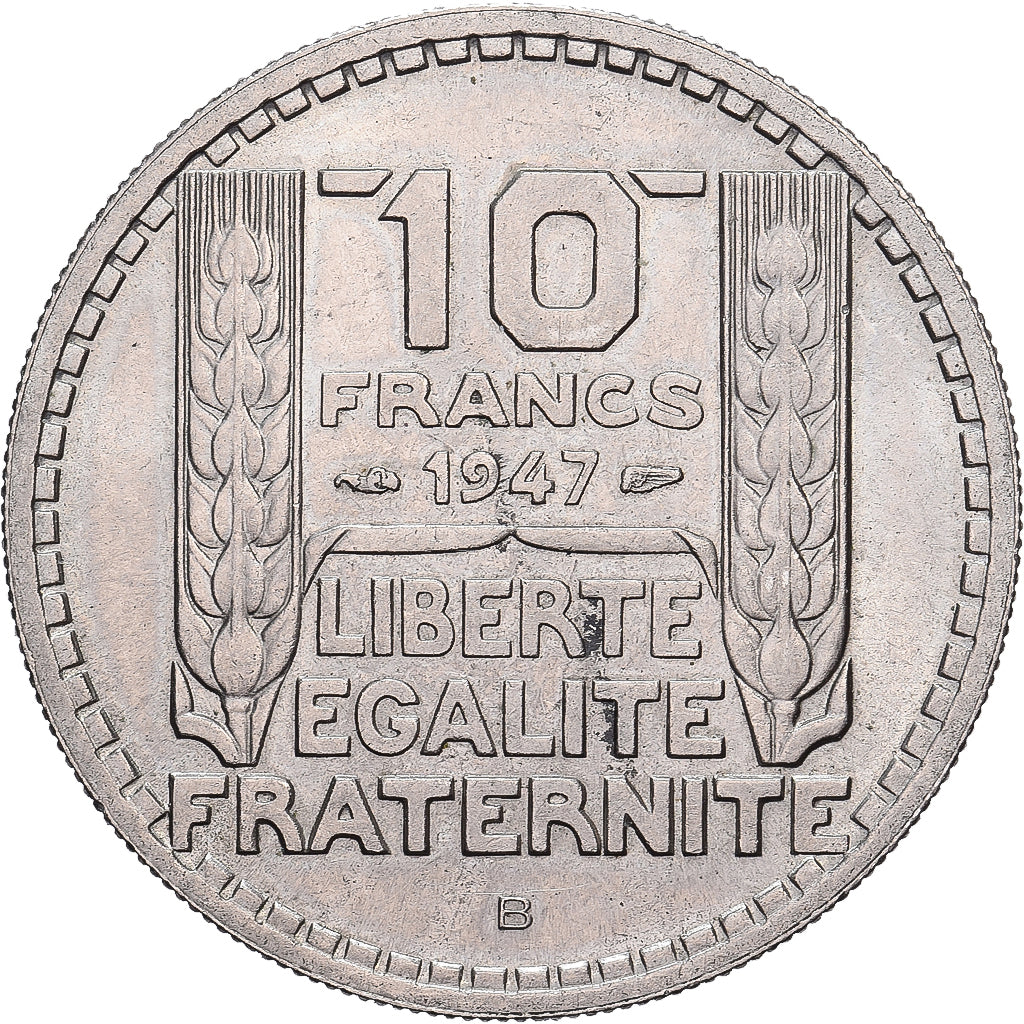 France, 10 Francs, Turin, 1947, Beaumont - Le Roger, Cupro-nickel, SUP