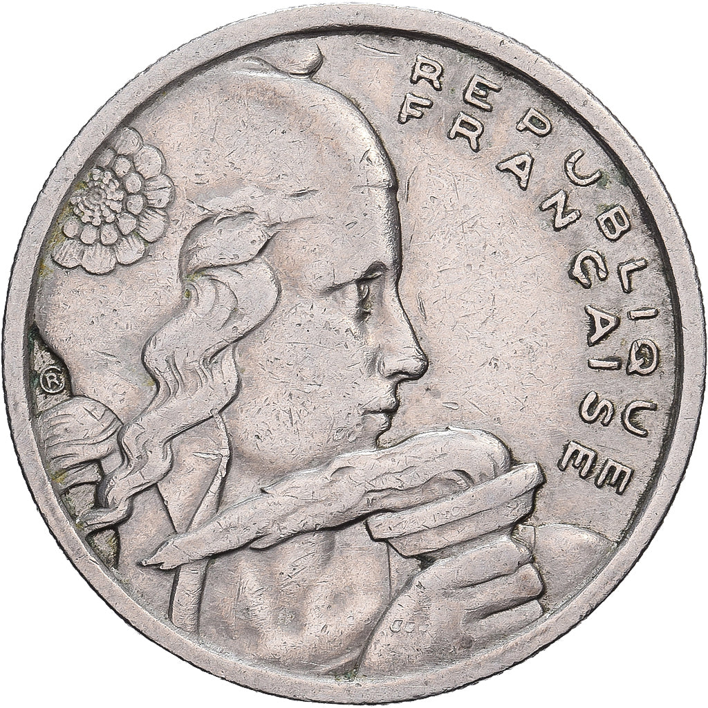 France, 100 Francs, Cochet, 1954, Beaumont - Le Roger, Copper-nickel, EF(40-45)