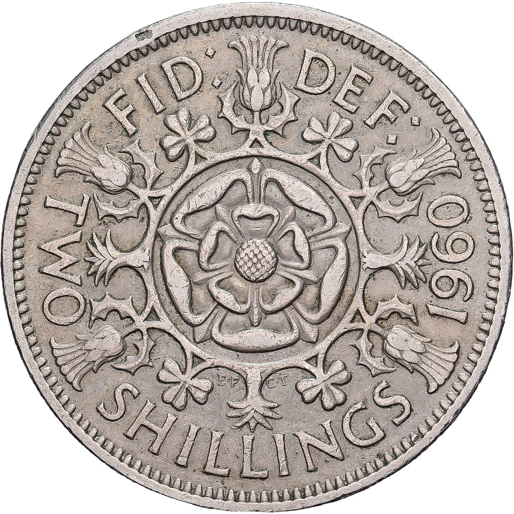 Gran Bretaña, Elizabeth II, Florin, Two Shillings, 1960, Cobre - níquel, MBC