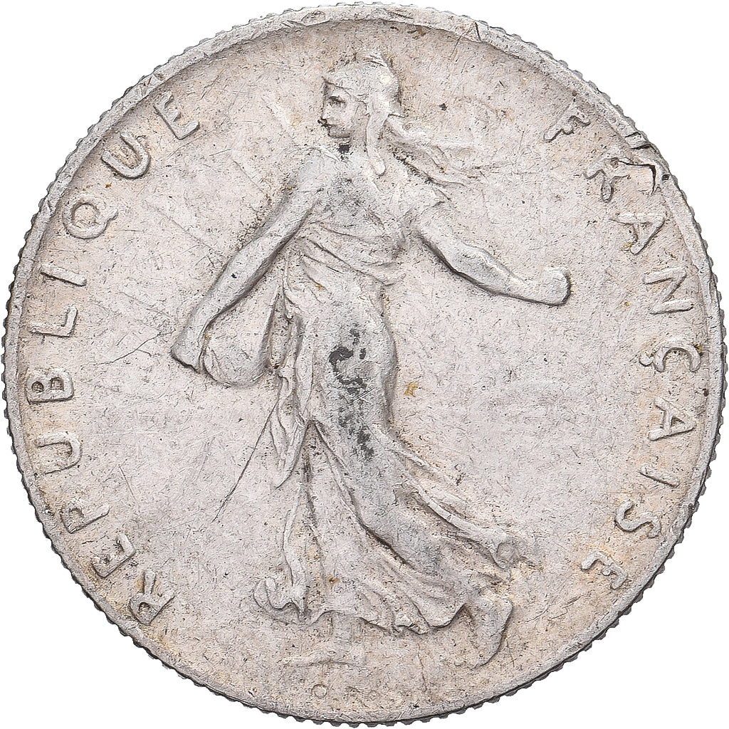 Frankrijk, 50 Centimes, Semeuse, 1916, Paris, Zilver, ZF, Gadoury:420, KM:845.1