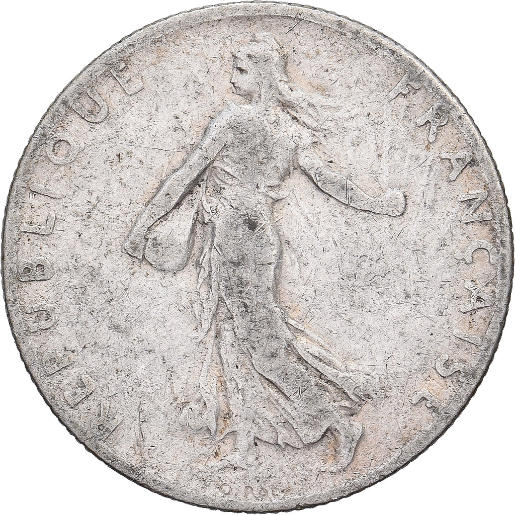 Francia, 50 Centimes, Semeuse, 1909, Paris, Argento, MB+, Gadoury:420, KM:854