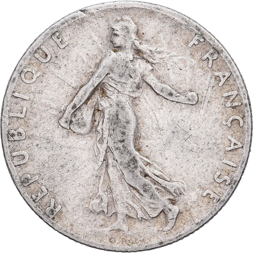 Francia, 50 Centimes, Semeuse, 1907, Paris, Argento, MB+, Gadoury:420, KM:854