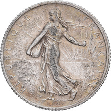 Frankrijk, Franc, Semeuse, 1915, Paris, Zilver, ZF+, Gadoury:467, KM:844.1
