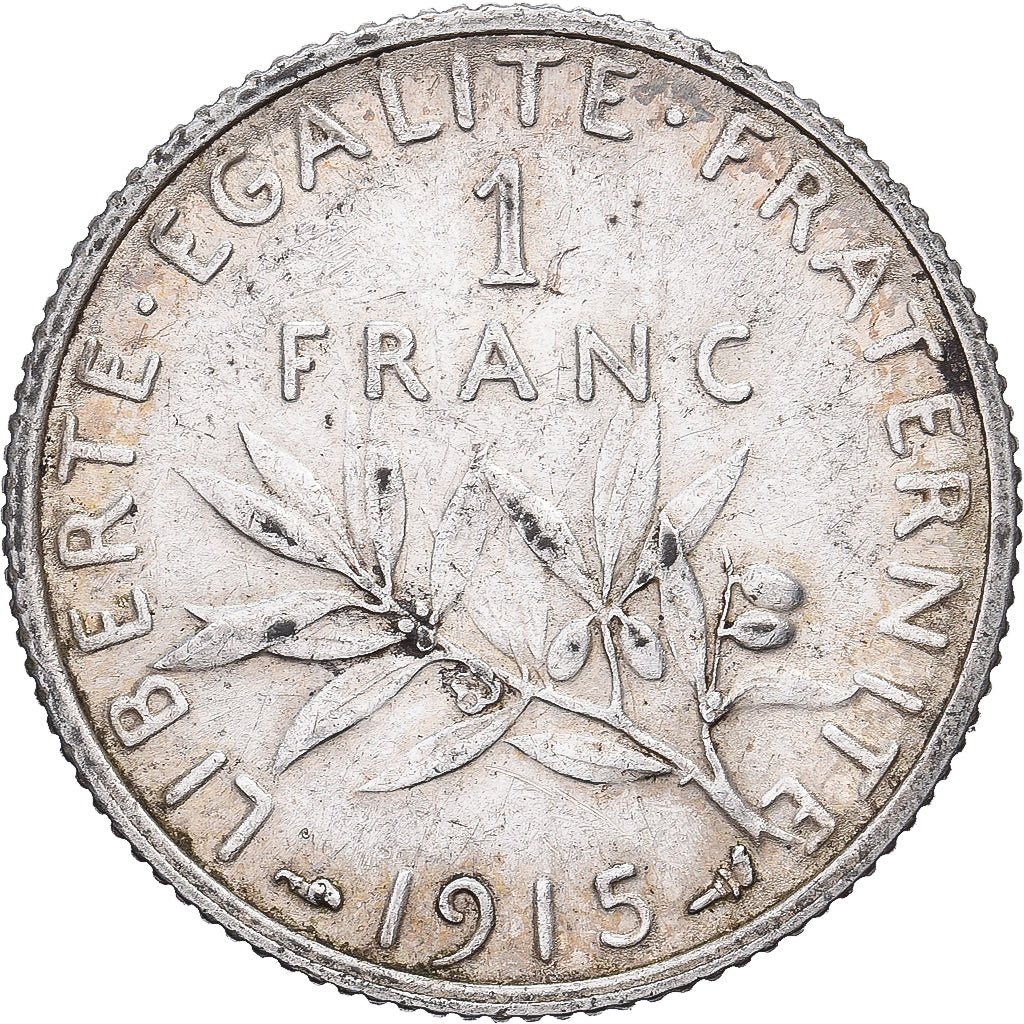Francia, Franc, Semeuse, 1915, Paris, Plata, MBC+, Gadoury:467, KM:844.1
