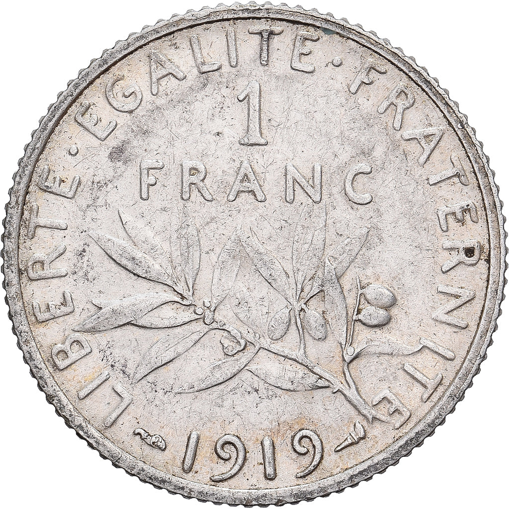 Francja, Franc, Semeuse, 1919, Paris, Srebro, EF(40-45), Gadoury:467, KM:844.1