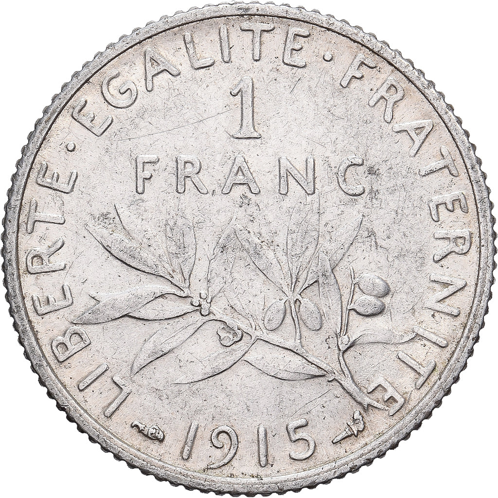 France, Franc, Semeuse, 1915, Paris, Silver, AU(50-53), Gadoury:467, KM:844.1