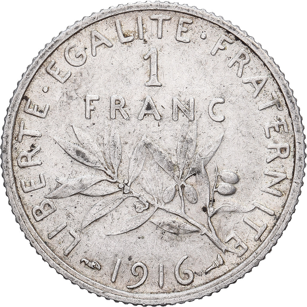 Francja, Franc, Semeuse, 1916, Paris, Srebro, EF(40-45), Gadoury:467, KM:844.1
