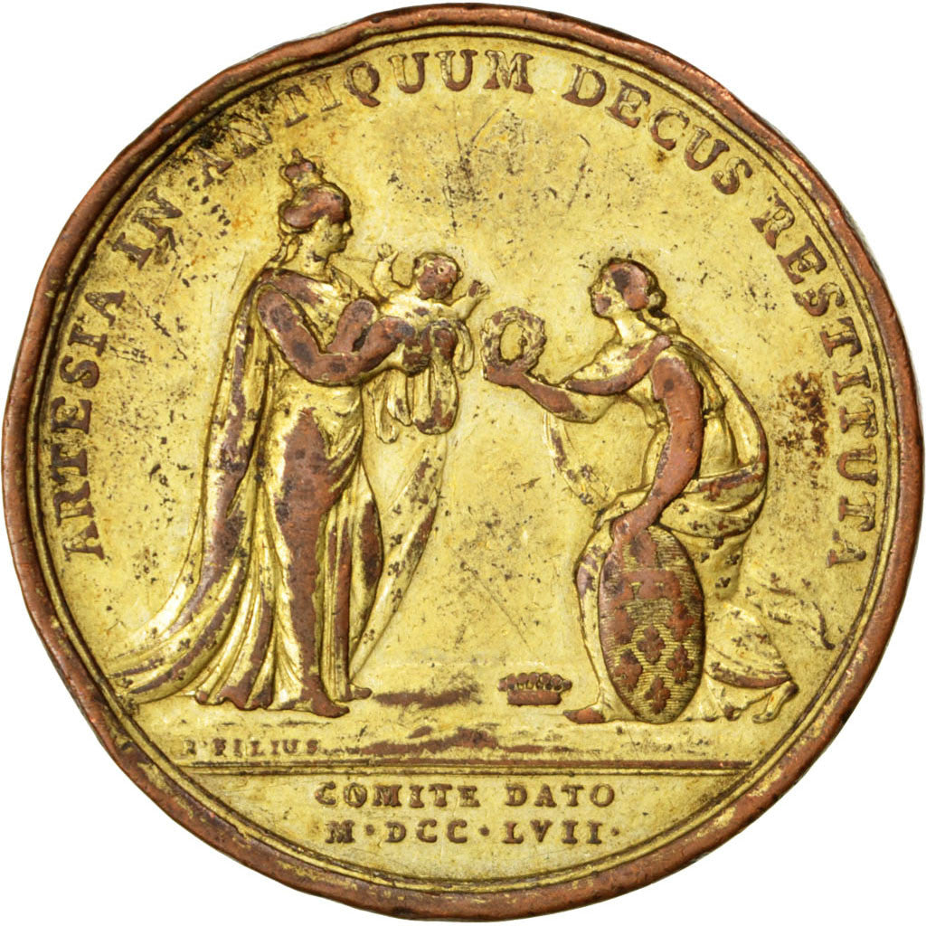 Frankreich, Medaille, Louis XV, 1757, Kupfer, SS