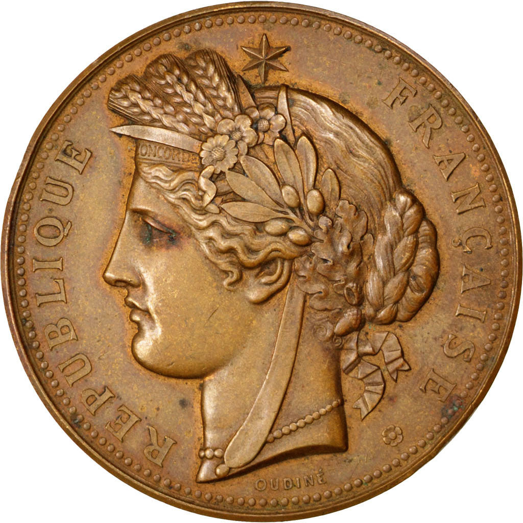 Frankreich, Medaille, French Third Republic, 1889, Bronze, Oudiné, SS+