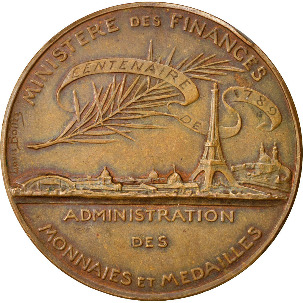 Frankreich, Medaille, French Third Republic, 1889, Bronze, Oudiné, SS+
