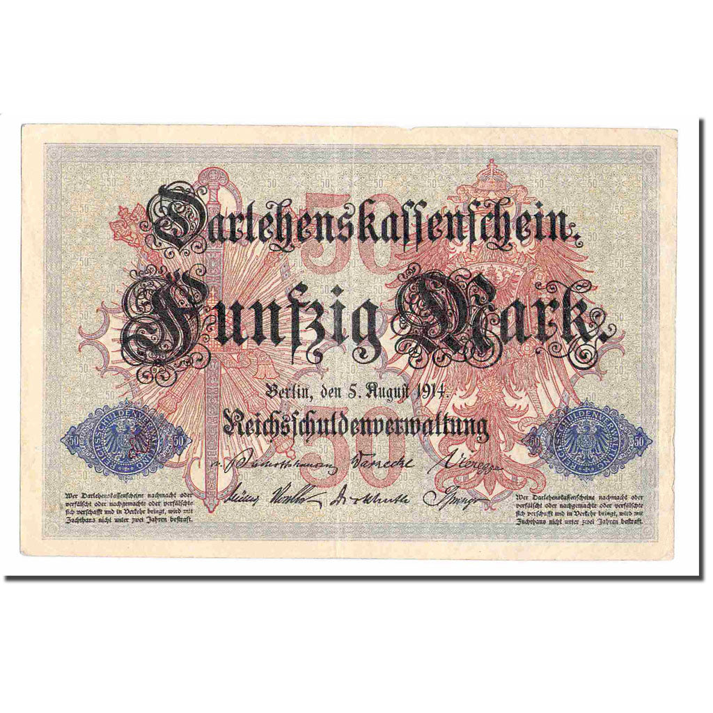 Banknote, Germany, 50 Mark, 1914, 1914-08-05, KM:49a, EF(40-45)