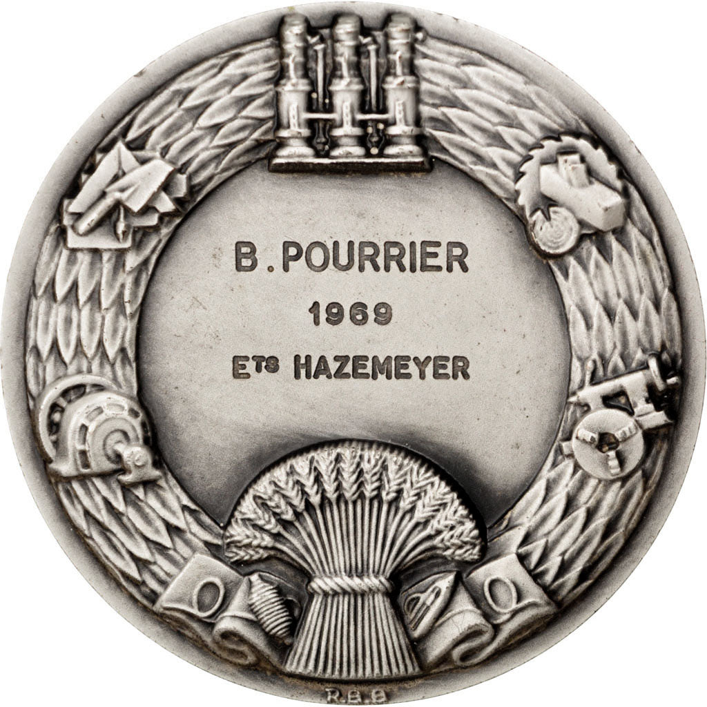 Francja, medal, Piąta Republika Francuska, 1970, Brązowy, Baron, AU(55-58)