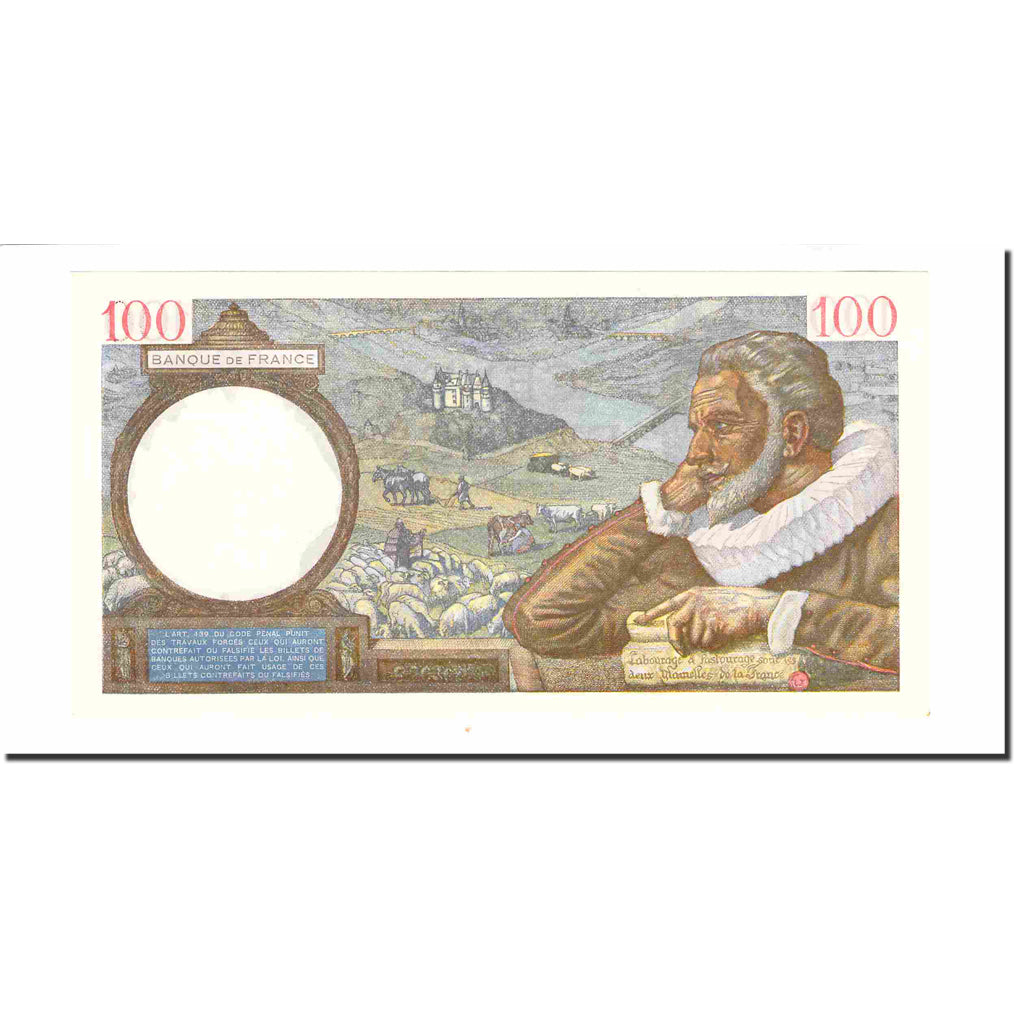 France, 100 Francs, Sully, 1941, 1941-01-09, UNC(65-70), Fayette:26.44, KM:94