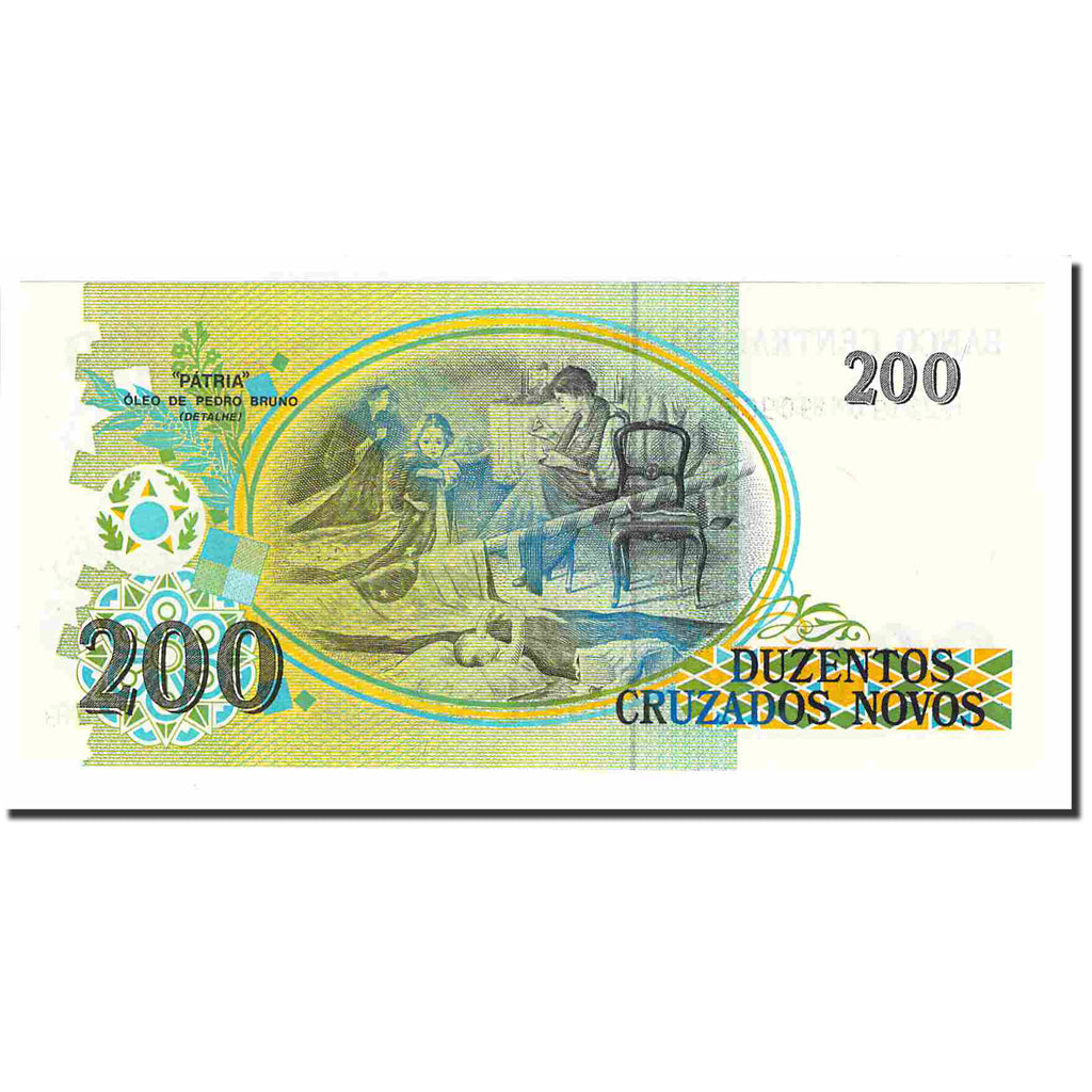 Billete, 200 Cruzeiros on 200 Cruzados Novos, 1990, Brasil, KM:225b, UNC