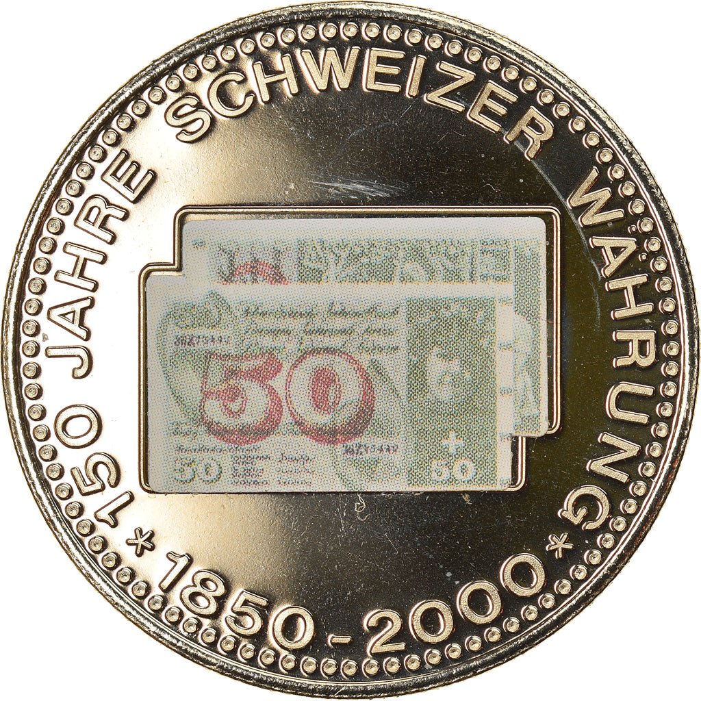 Switzerland, Medal, 150 Ans de la Monnaie Suisse, 50 FRANCS, 2000, MS(64)