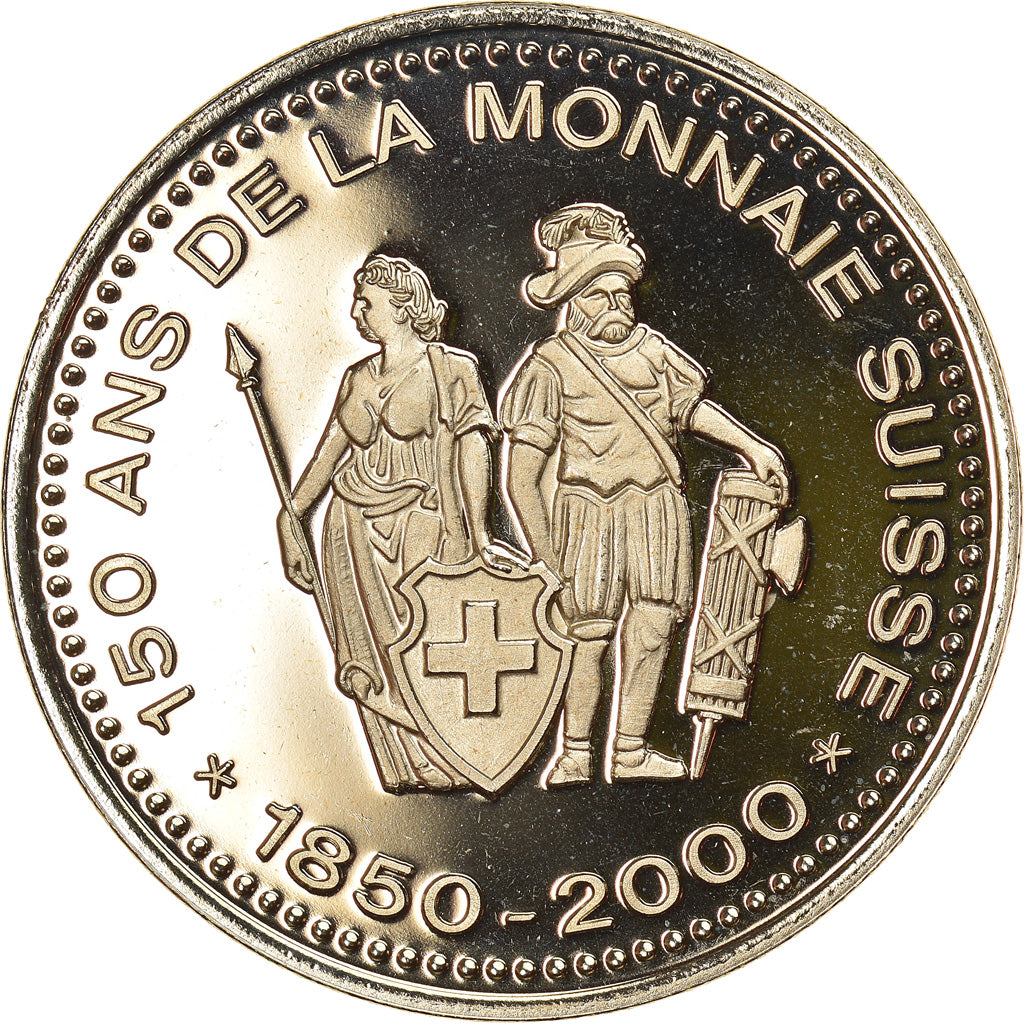 Switzerland, Medal, 150 Ans de la Monnaie Suisse, 50 FRANCS, 2000, MS(64)