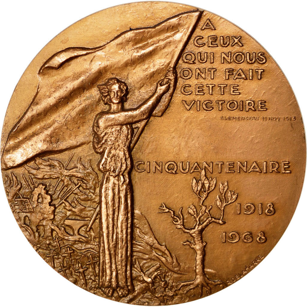 Frankreich, Medaille, French Fifth Republic, 1968, Bronze, Delamarre, VZ