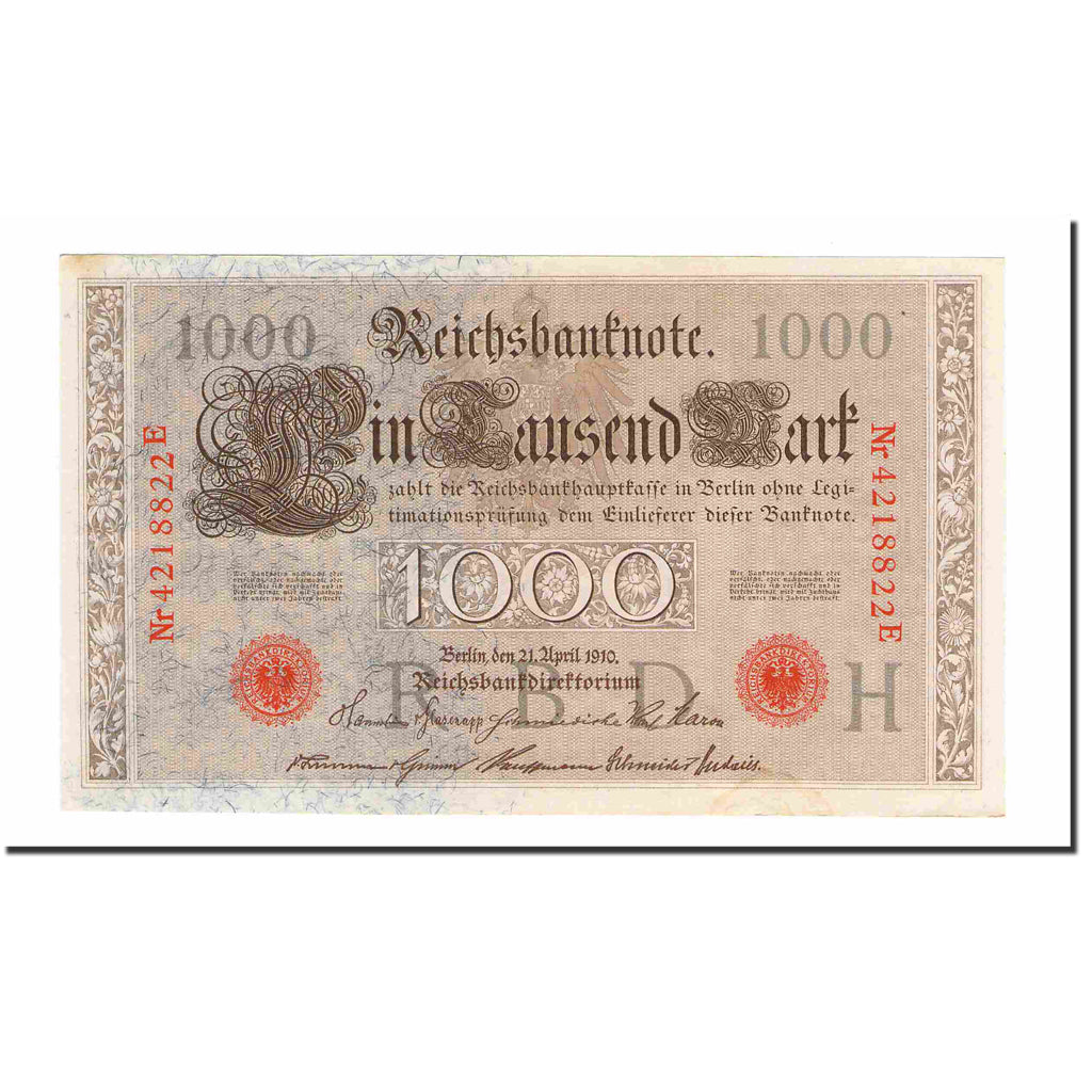Banknote, Germany, 1000 Mark, 1910, 1910-04-21, KM:44b, UNC(60-62)