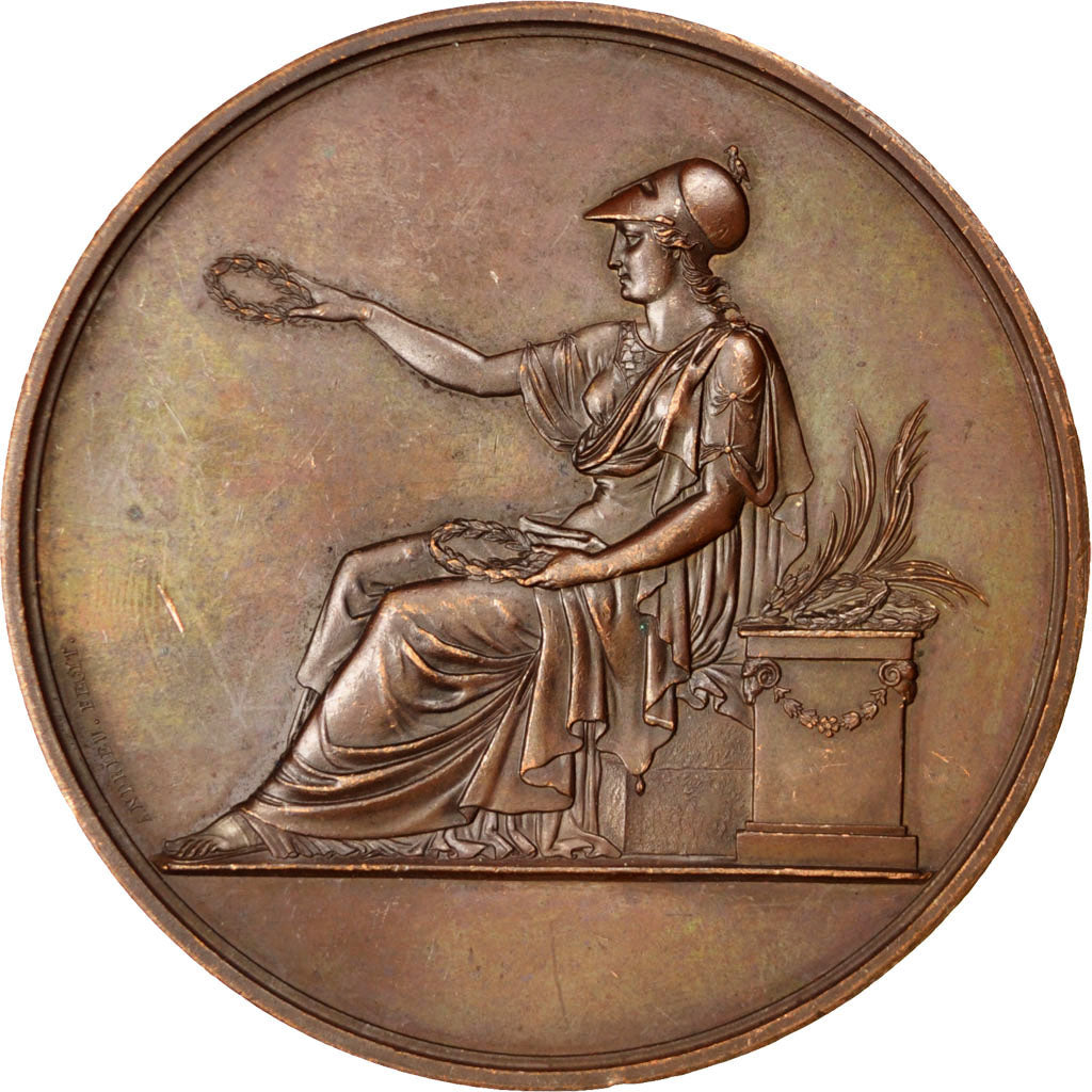 Francja, medal, Ludwik XVIII, Brązowy, Andrieu, AU(50-53)