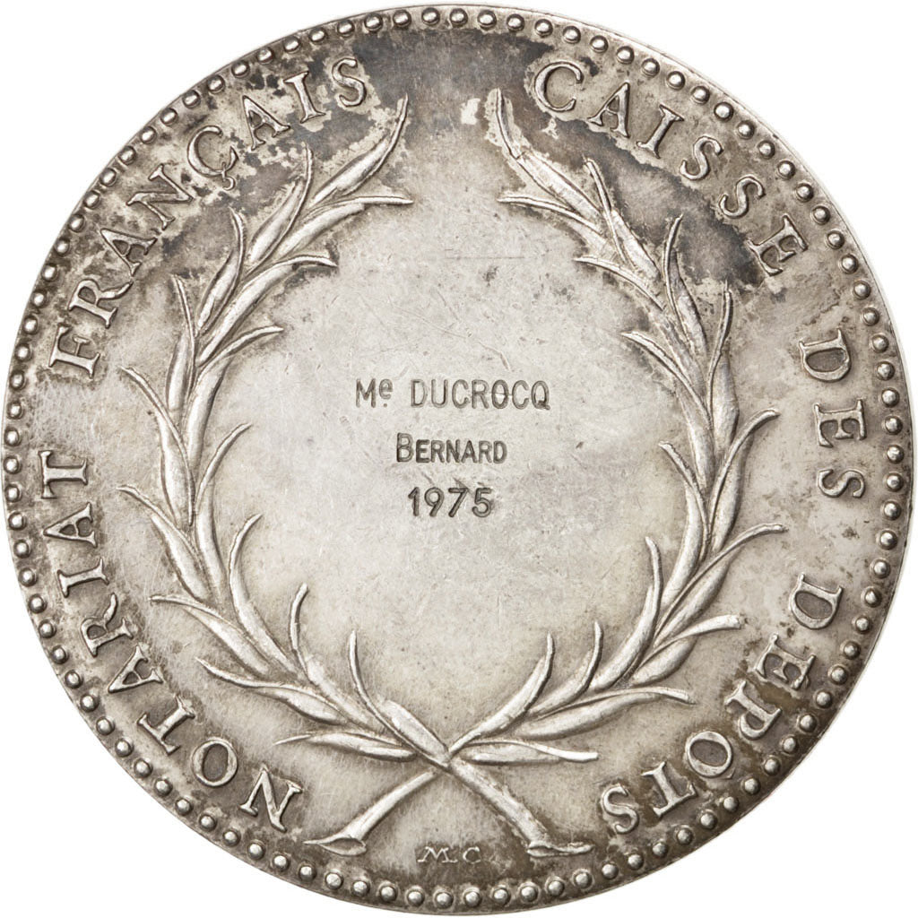 Francja, medal, Piąta Republika Francuska, 1975, Srebro, AU(50-53)