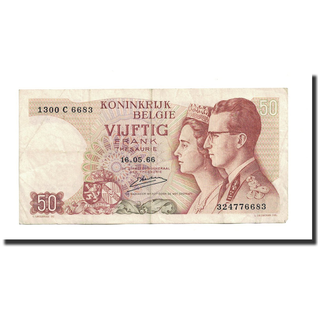 Biljet, België, 50 Francs, 1966, 1966-05-16, KM:139, TTB+