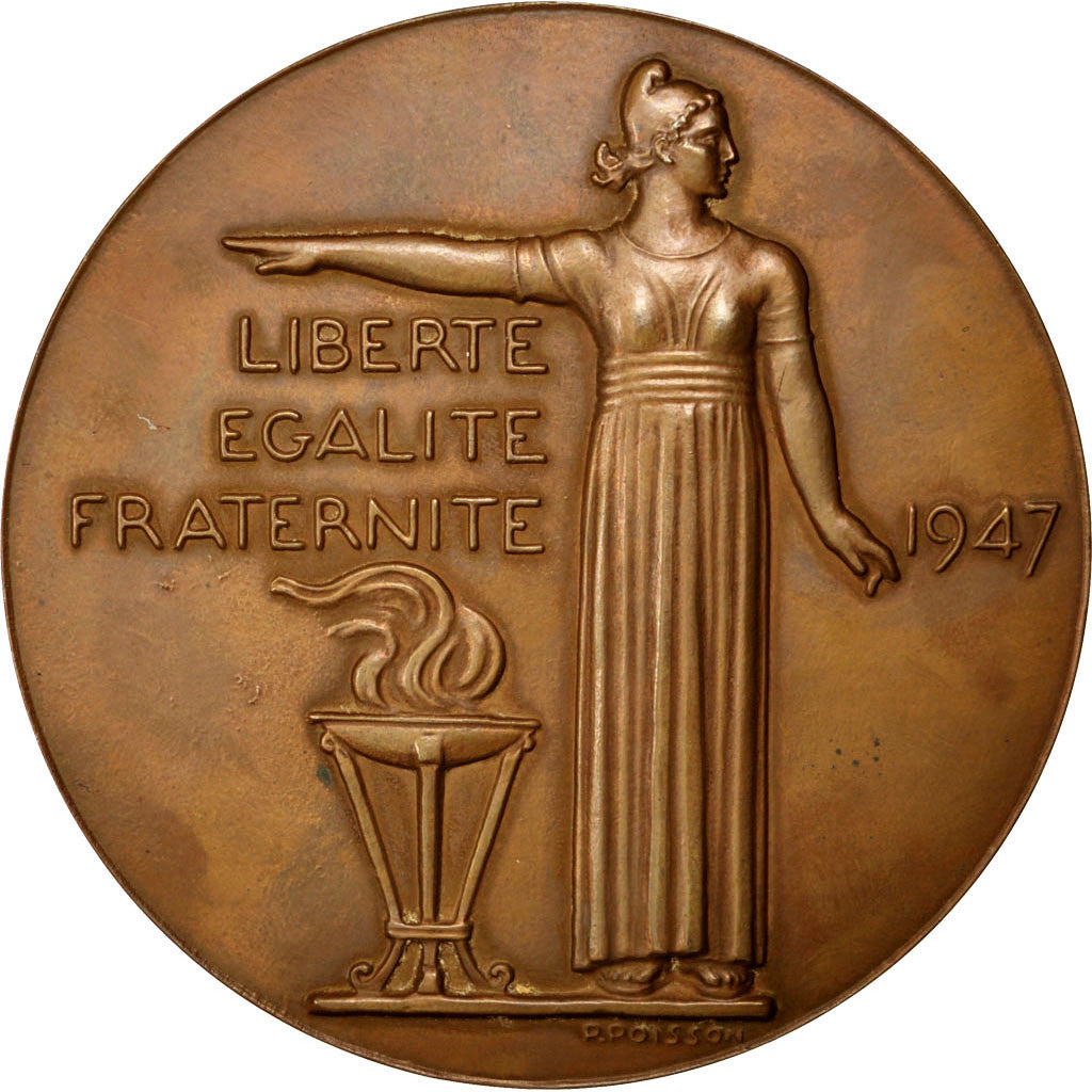 Frankreich, Medaille, French Fourth Republic, 1947, Bronze, Poisson, VZ