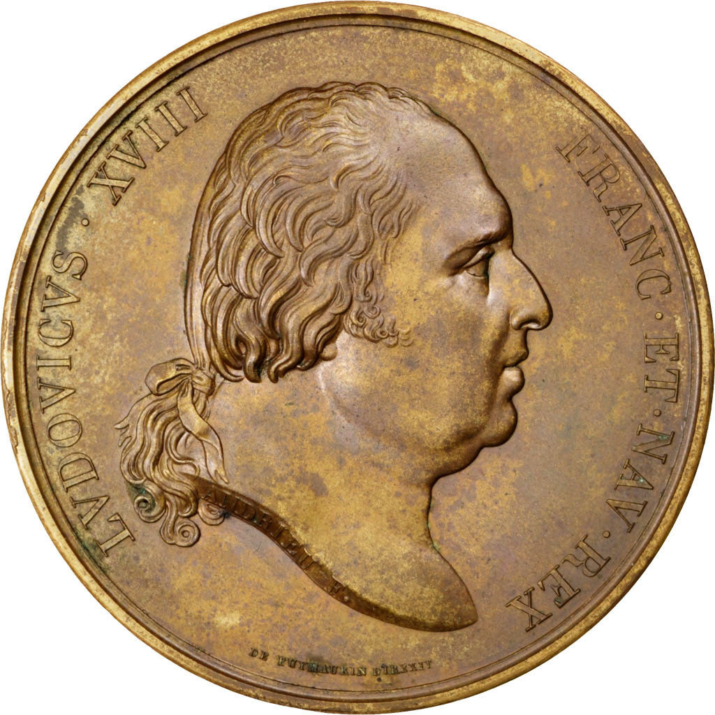 Frankreich, Medaille, Louis XVIII, 1820, Kupfer, Andrieu, SS+