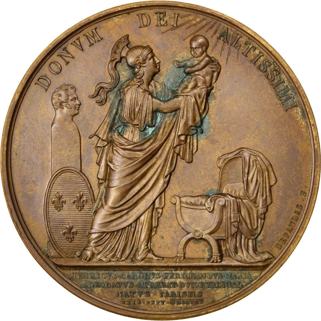 Frankreich, Medaille, Louis XVIII, 1820, Kupfer, Andrieu, SS+