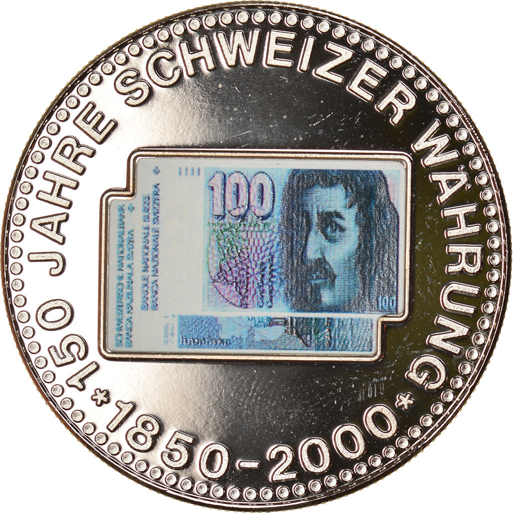Switzerland, Medal, 150 Ans de la Monnaie Suisse, 100 FRANCS, 2000, MS(64)