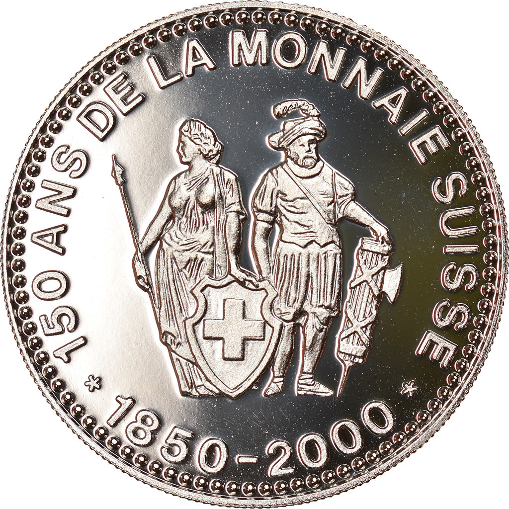 Switzerland, Medal, 150 Ans de la Monnaie Suisse, 100 FRANCS, 2000, MS(64)