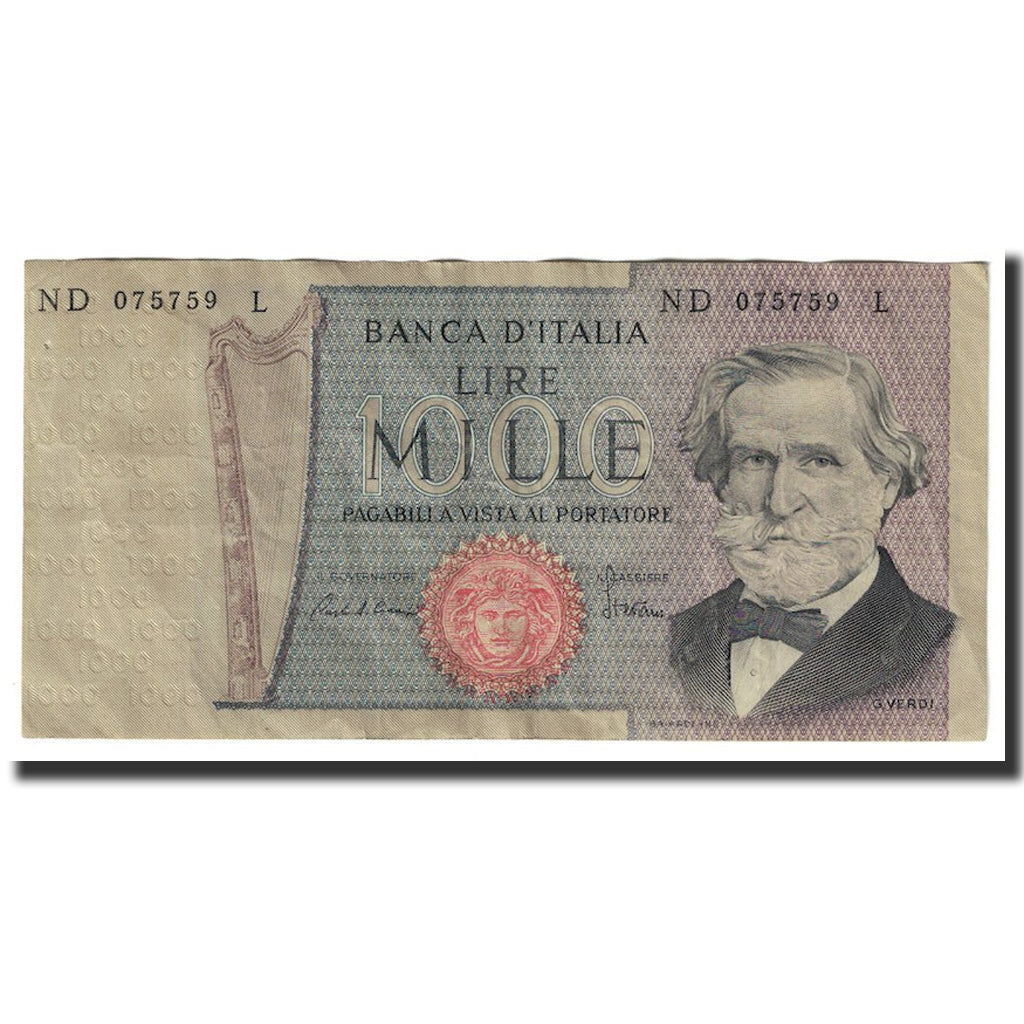 Billet, Italie, 1000 Lire, 1969, 1969-02-26, KM:101a, TTB+