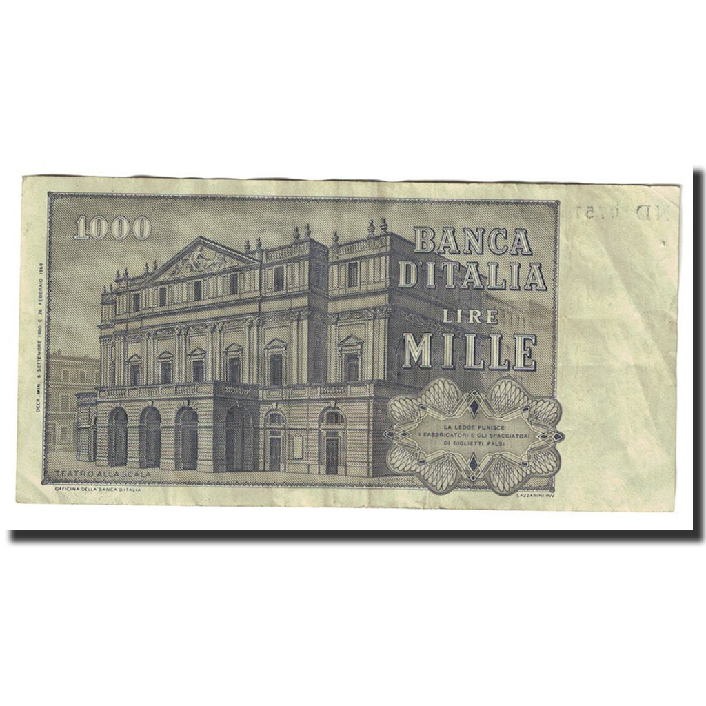 Billet, Italie, 1000 Lire, 1969, 1969-02-26, KM:101a, TTB+