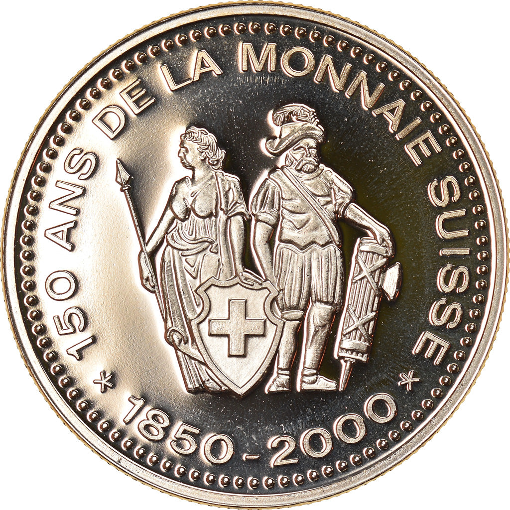 Switzerland, Medal, 150 Ans de la Monnaie Suisse, 1000 FRANCS, 2000, MS(65-70)