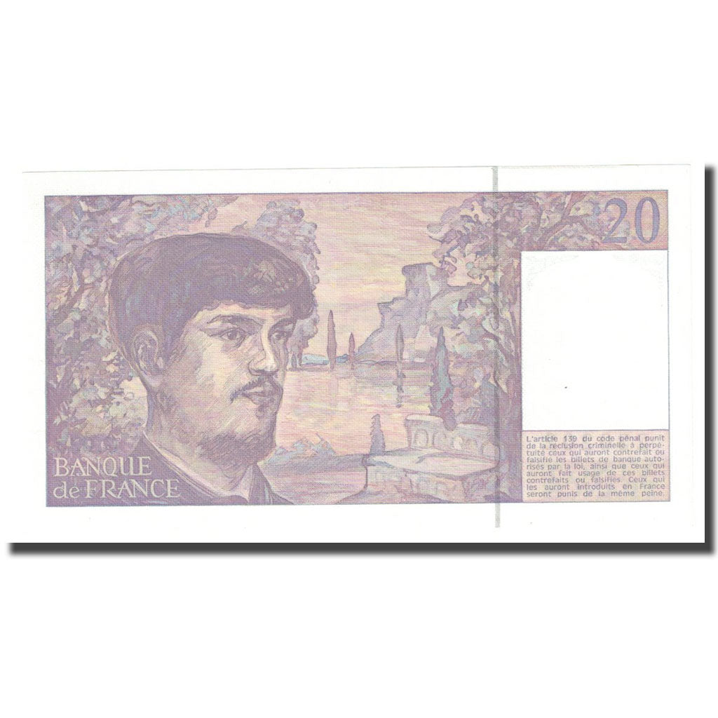 Frankreich, 20 Francs, Debussy, 1991, UNZ, Fayette:66Bis.2, KM:151e