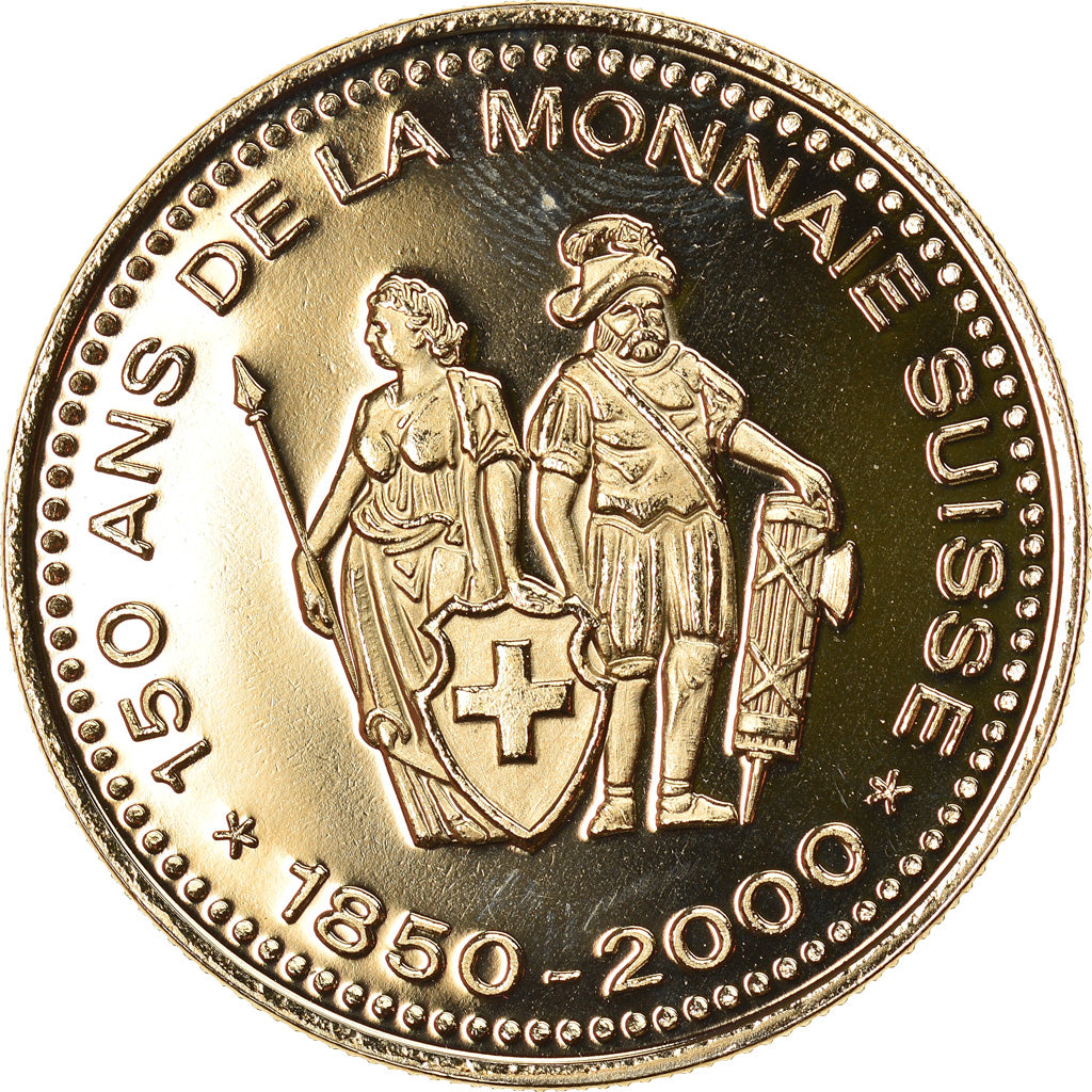 Switzerland, Medal, 150 Ans de la Monnaie Suisse, 50 FRANCS, 2000, MS(65-70)