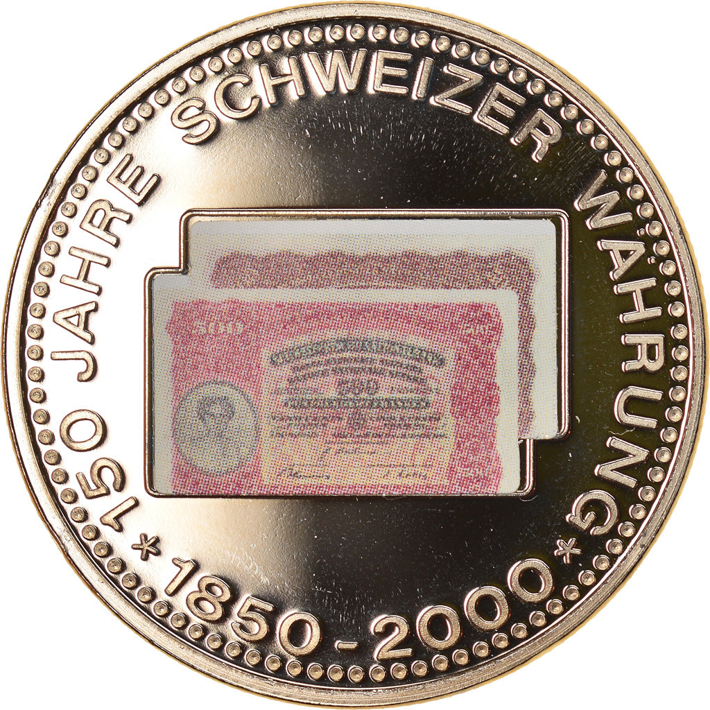 Switzerland, Medal, 150 Ans de la Monnaie Suisse, 500 FRANCS, 2000, MS(64)