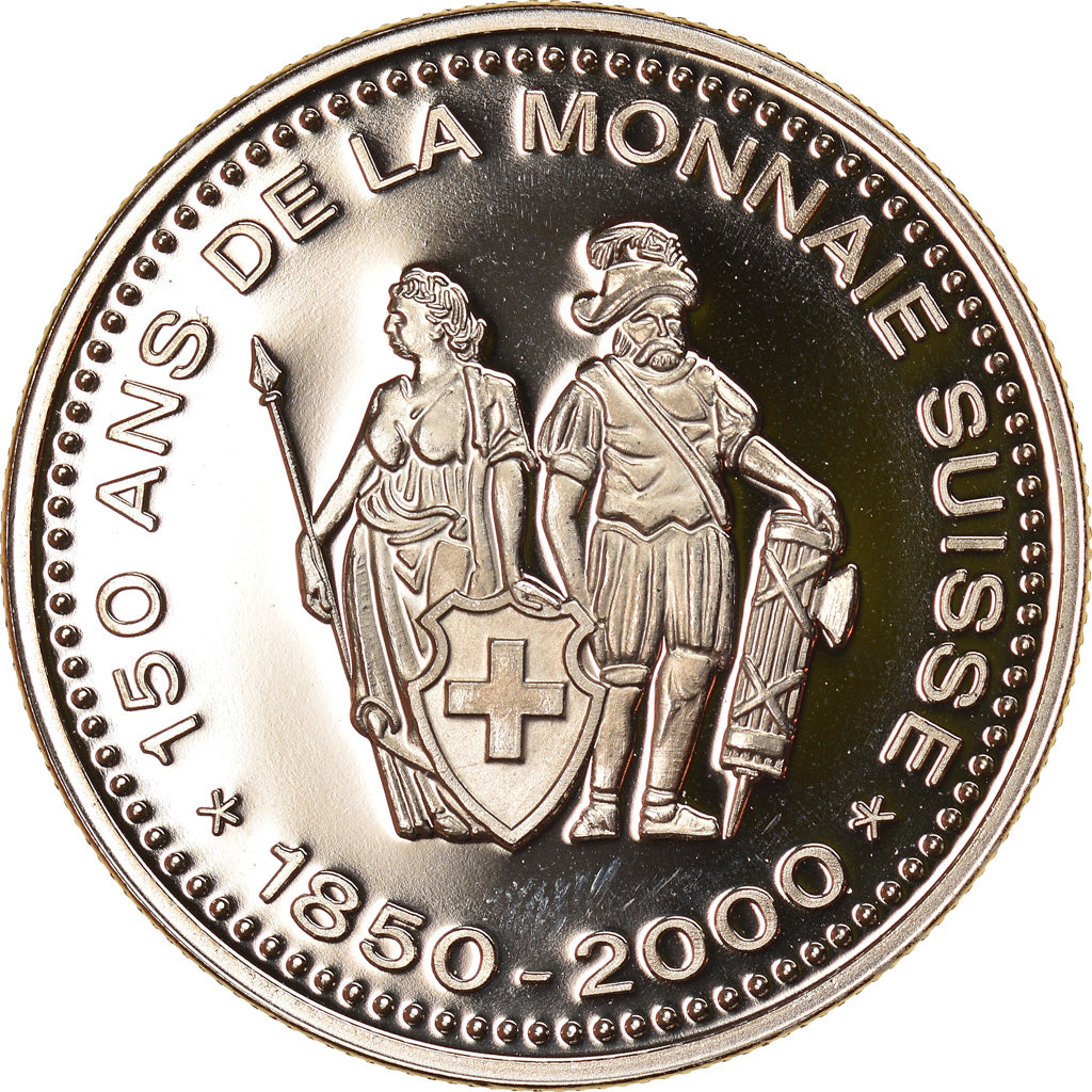 Switzerland, Medal, 150 Ans de la Monnaie Suisse, 500 FRANCS, 2000, MS(64)