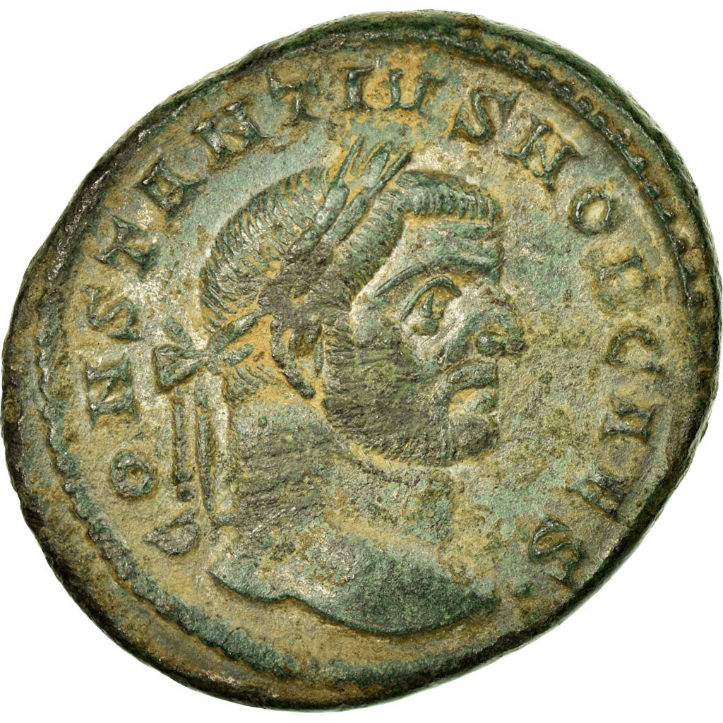 Constantius I, Follis, Ticinum, Copper, AU(50-53), Cohen:107
